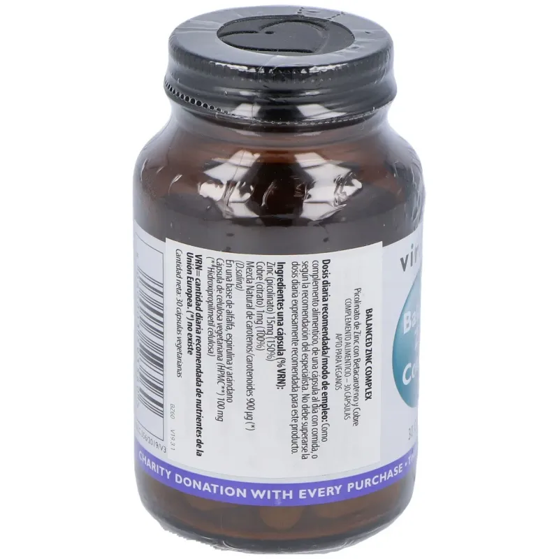 Viridian complejo de zinc equilibrado 30cáps | Farmacia Barata