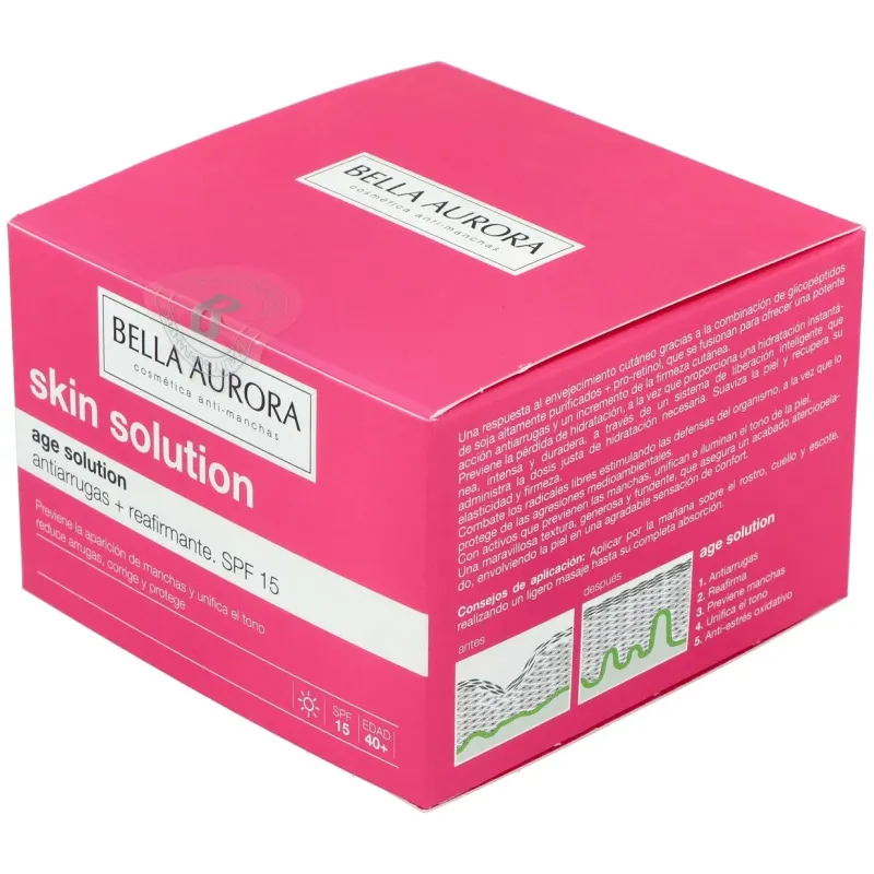 Bella aurora skin solution age solution crema día anti-arrugas reafirmante piel normal-seca 50ml | Farmacia Barata