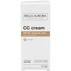 Bella aurora cc cream crema color anti-manchas spf50+ tono claro 30ml