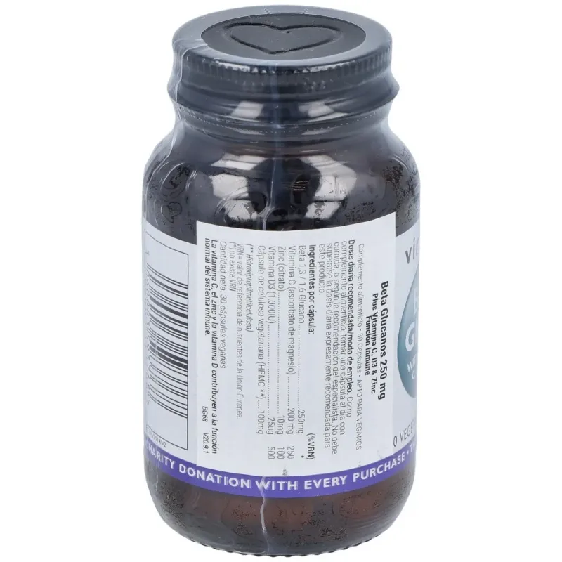 Viridian beta glucano 250mg plus vit c d y zinc 30caps | Farmacia Barata