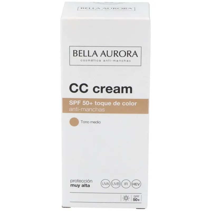 Bella aurora cc cream crema color anti-manchas spf50+ tono medio 30ml | Farmacia Barata Bella aurora cc cream crema color anti-manchas spf50+ tono medio 30ml | Farmacia Barata