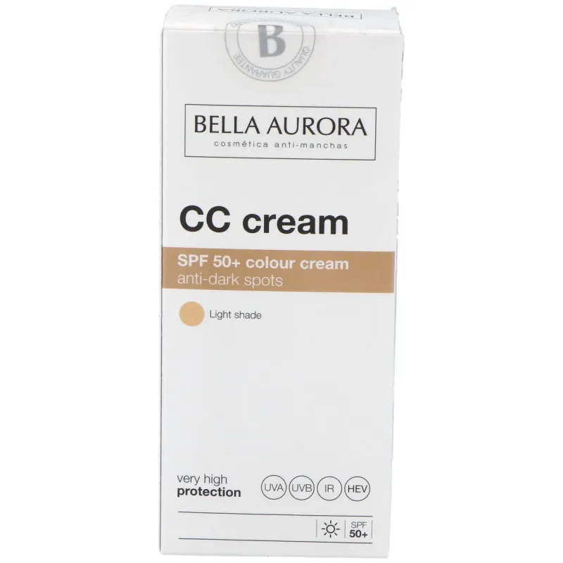 Bella aurora cc cream crema color anti-manchas spf50+ tono claro 30ml | Farmacia Barata Bella aurora cc cream crema color anti-manchas spf50+ tono claro 30ml | Farmacia Barata