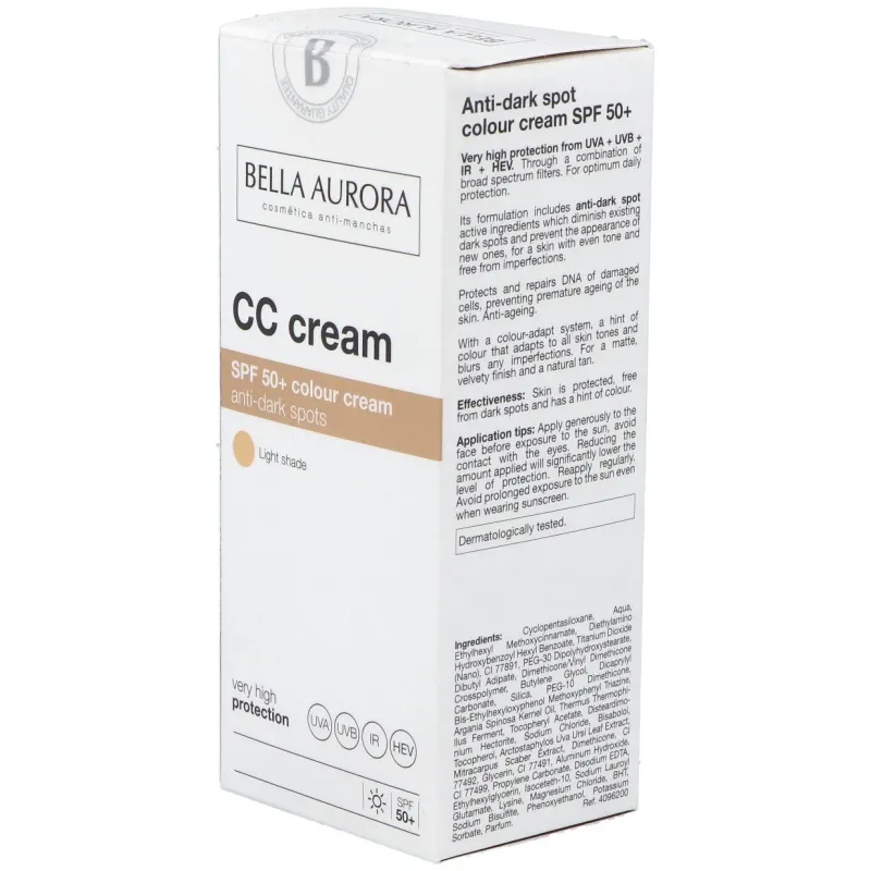 Bella aurora cc cream crema color anti-manchas spf50+ tono claro 30ml | Farmacia Barata Bella aurora cc cream crema color anti-manchas spf50+ tono claro 30ml | Farmacia Barata