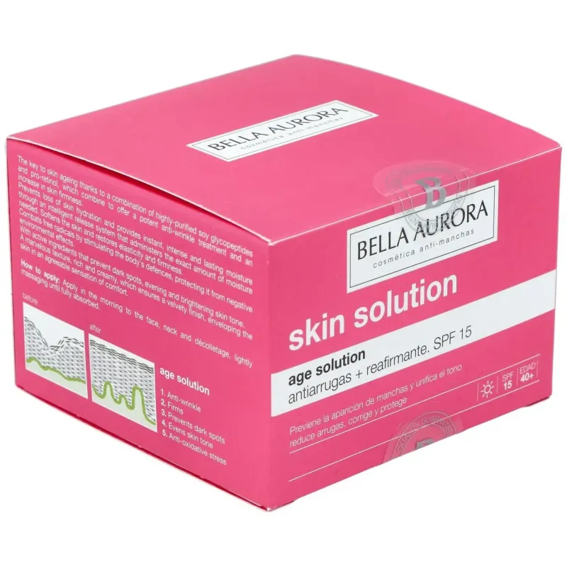 Bella aurora skin solution age solution crema día anti-arrugas reafirmante piel normal-seca 50ml | Farmacia Barata