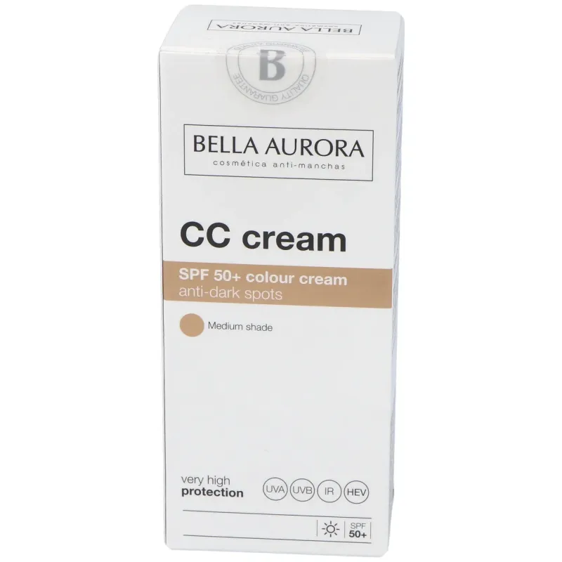Bella aurora cc cream crema color anti-manchas spf50+ tono medio 30ml | Farmacia Barata Bella aurora cc cream crema color anti-manchas spf50+ tono medio 30ml | Farmacia Barata