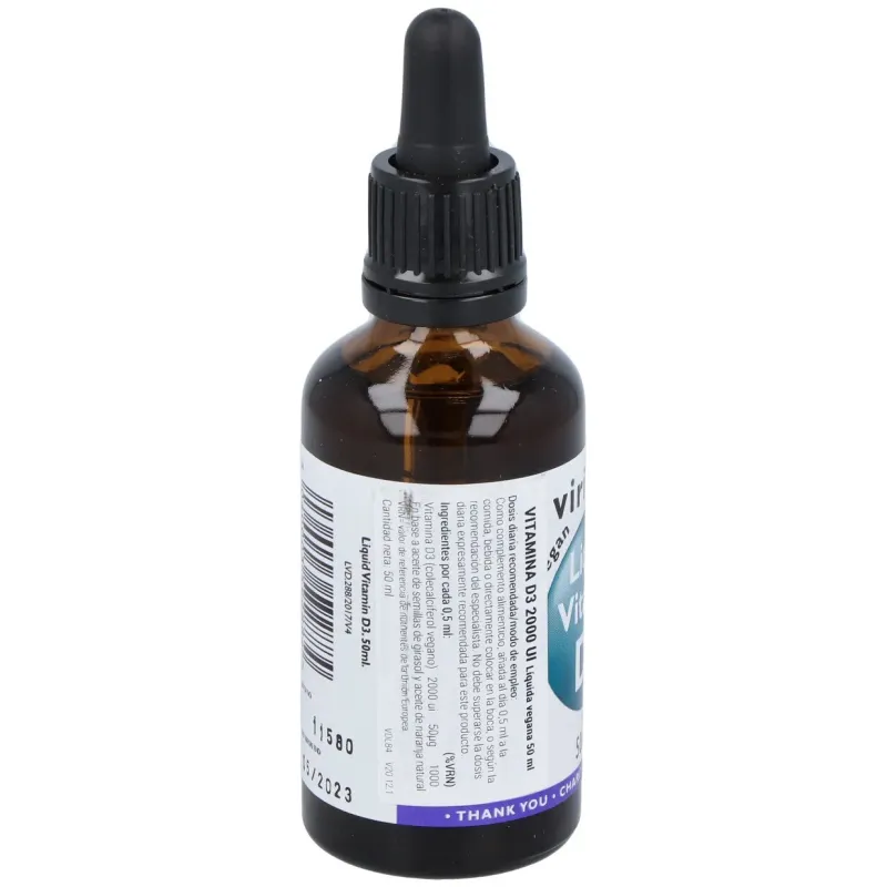 Viridian vitamina d3 líquida vegana 2000iu 50ml | Farmacia Barata