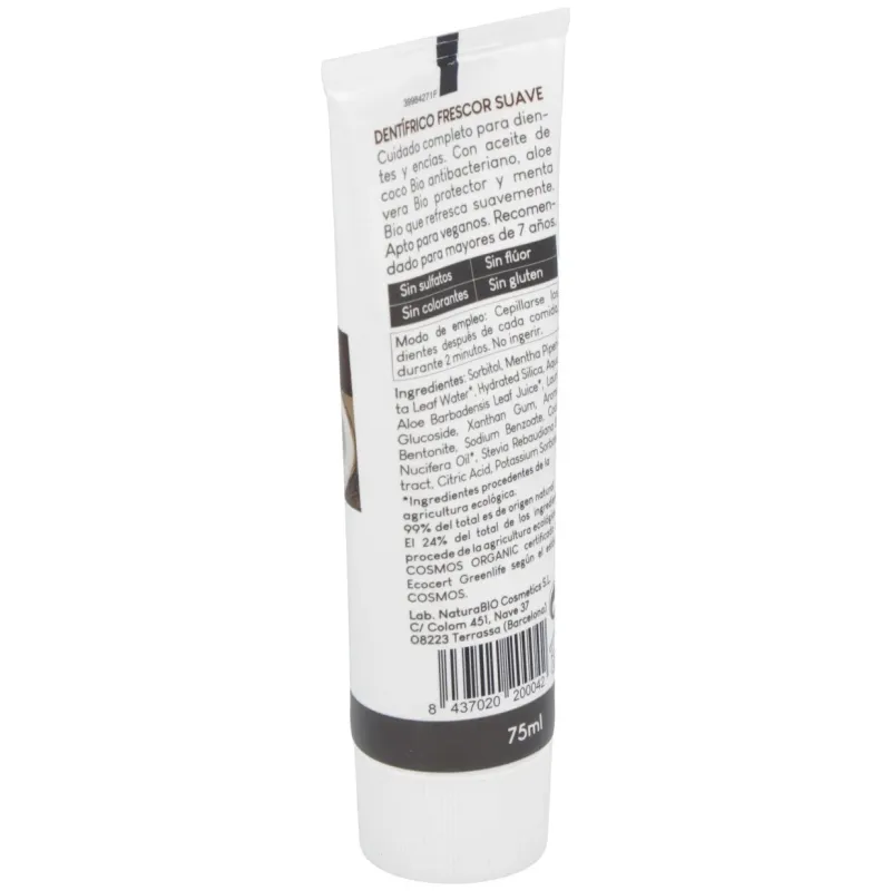 Naturabio cosmetics dentifrico frescor suave 75ml | Farmacia Barata