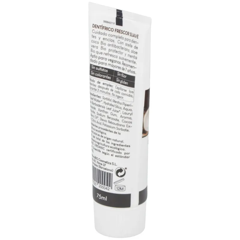 Naturabio cosmetics dentifrico frescor suave 75ml | Farmacia Barata