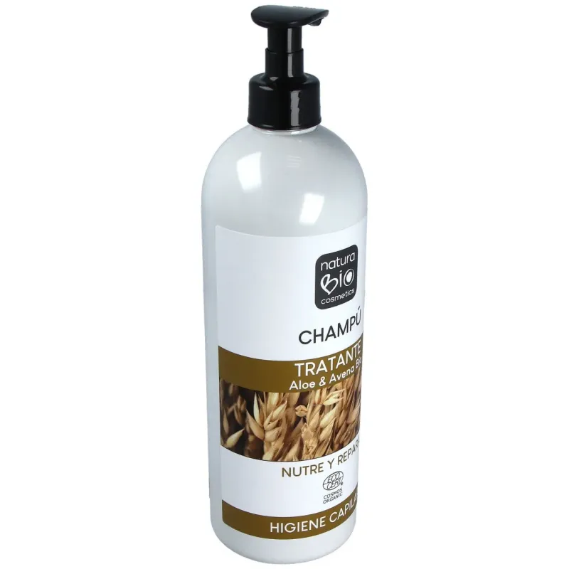 Naturabio cosmetics champú tratante aloe avena bio 740ml | Farmacia Barata