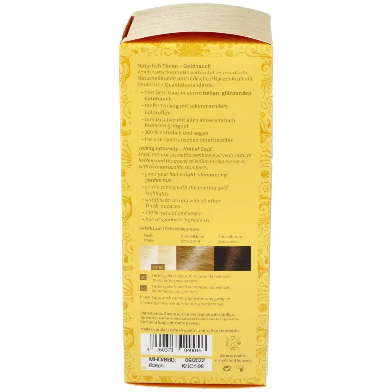 Tinte herbal color rubio toque dorado 100gr. | Farmacia Barata