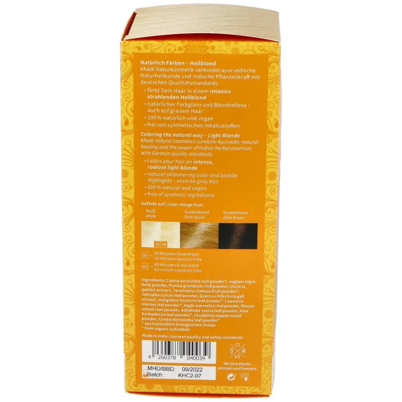Khadi tinte rubio claro 100% vegetal 100g | Farmacia Barata