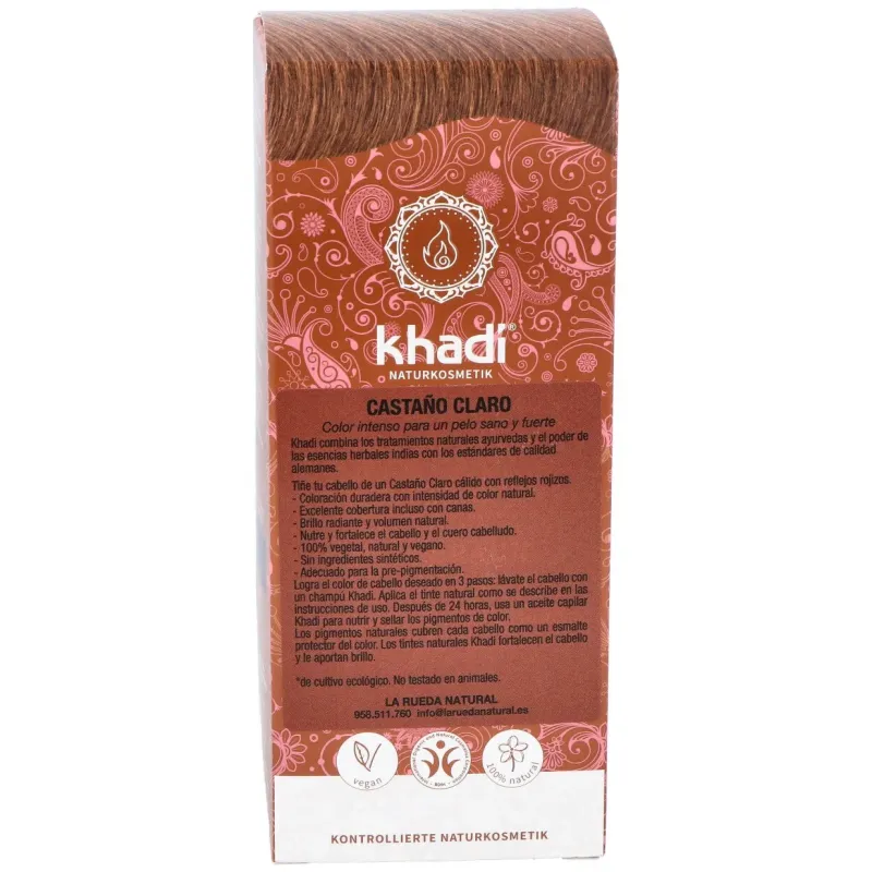 Khadi tinte castaño claro 100% veget 100g | Farmacia Barata