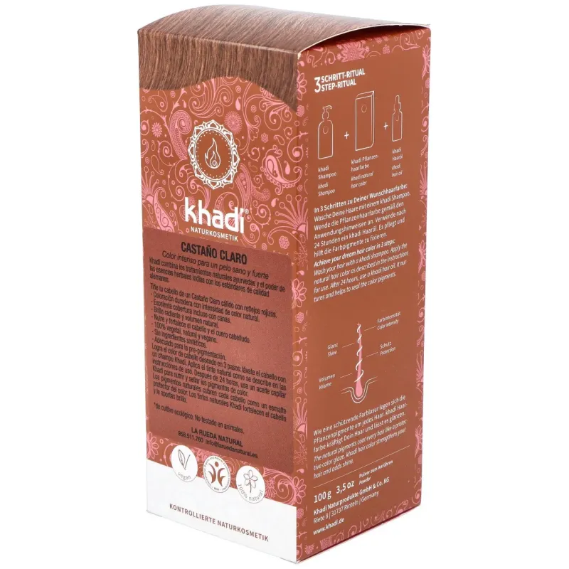Khadi tinte castaño claro 100% veget 100g | Farmacia Barata