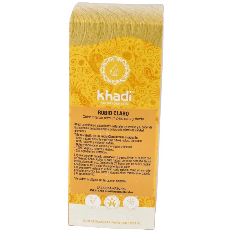 Khadi tinte rubio claro 100% vegetal 100g | Farmacia Barata