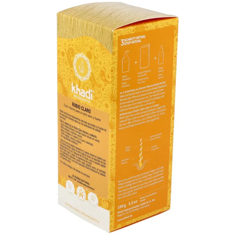 Khadi tinte rubio claro 100% vegetal 100g | Farmacia Barata