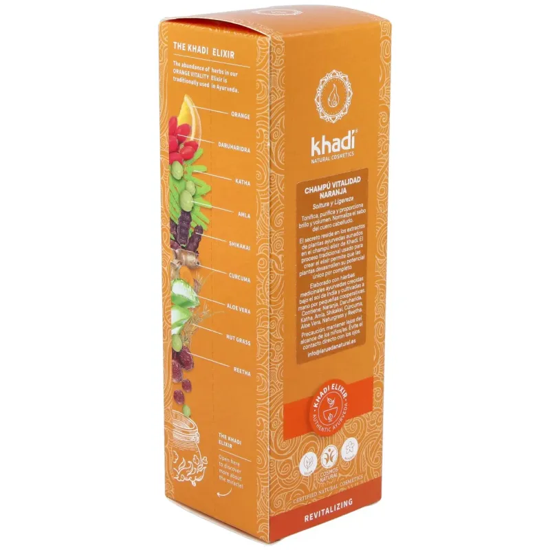 Khadi champú vitalidad naranja 200ml | Farmacia Barata