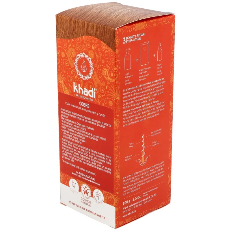 Khadi herbal color cobre brillante rubio y rojizo 100g | Farmacia Barata