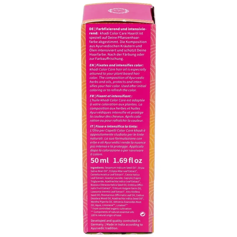 Khadi aceite capilar cuidado color 50ml | Farmacia Barata