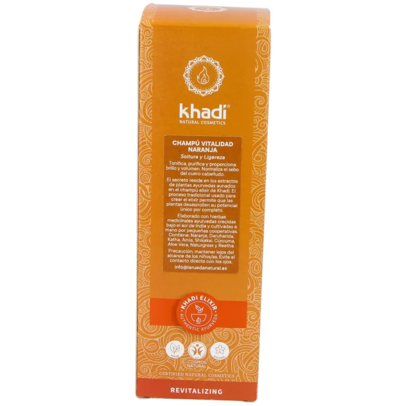 Khadi champú vitalidad naranja 200ml | Farmacia Barata