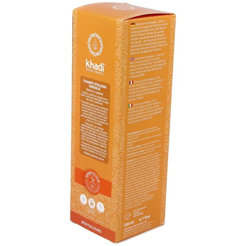 Khadi champú vitalidad naranja 200ml | Farmacia Barata