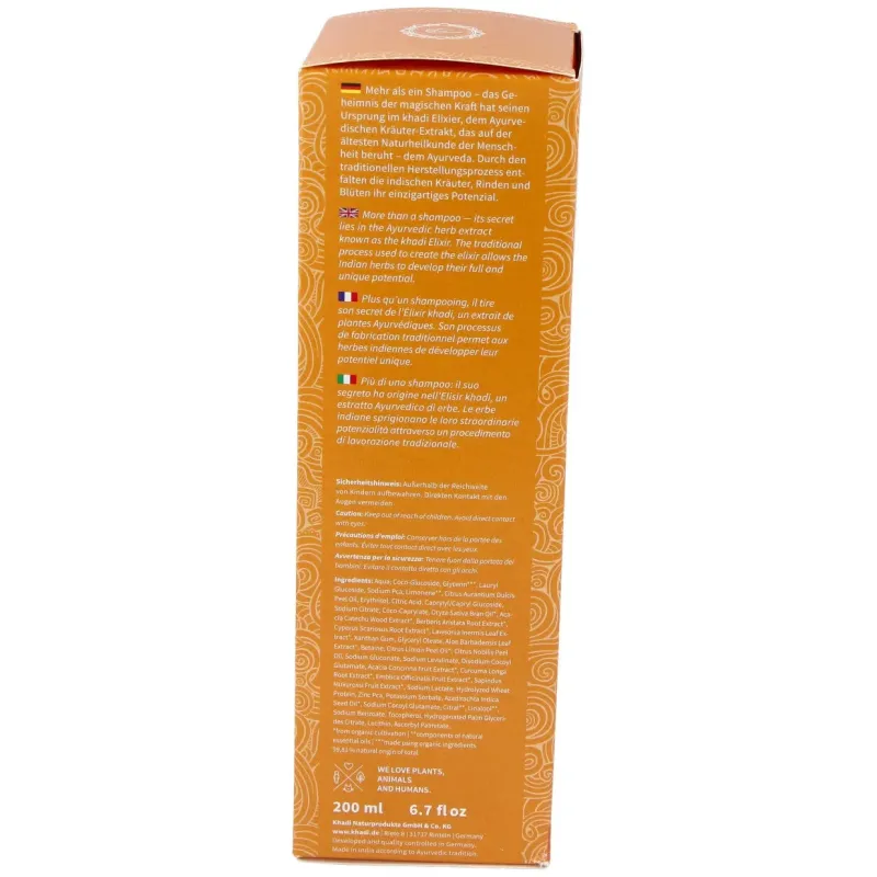 Khadi champú vitalidad naranja 200ml | Farmacia Barata