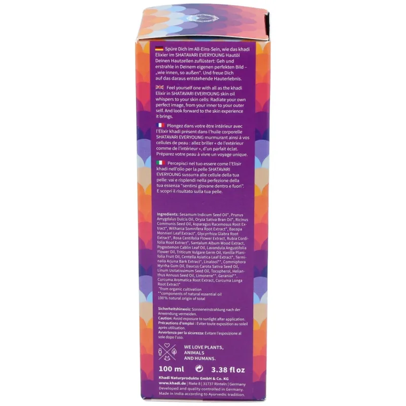 Khadi aceite elixir ayurveda anti edad shatavari 100ml | Farmacia Barata