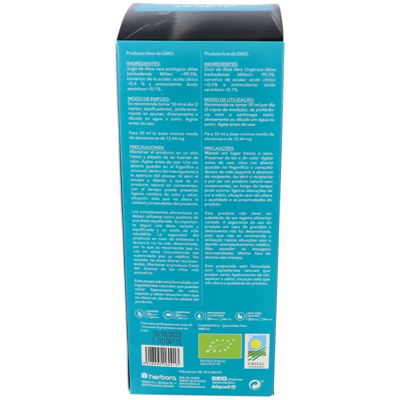Bon digest aloe vera bio herbora 1000 ml. | Farmacia Barata
