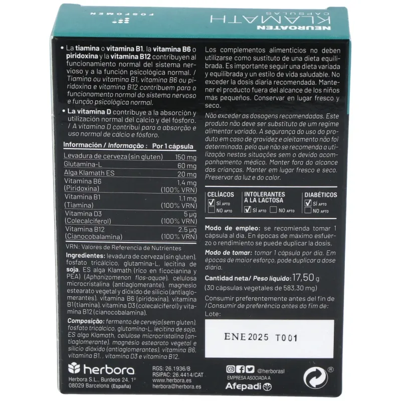 Fosfomen neuroaten klamath 30cap. | Farmacia Barata Fosfomen neuroaten klamath 30cap. | Farmacia Barata