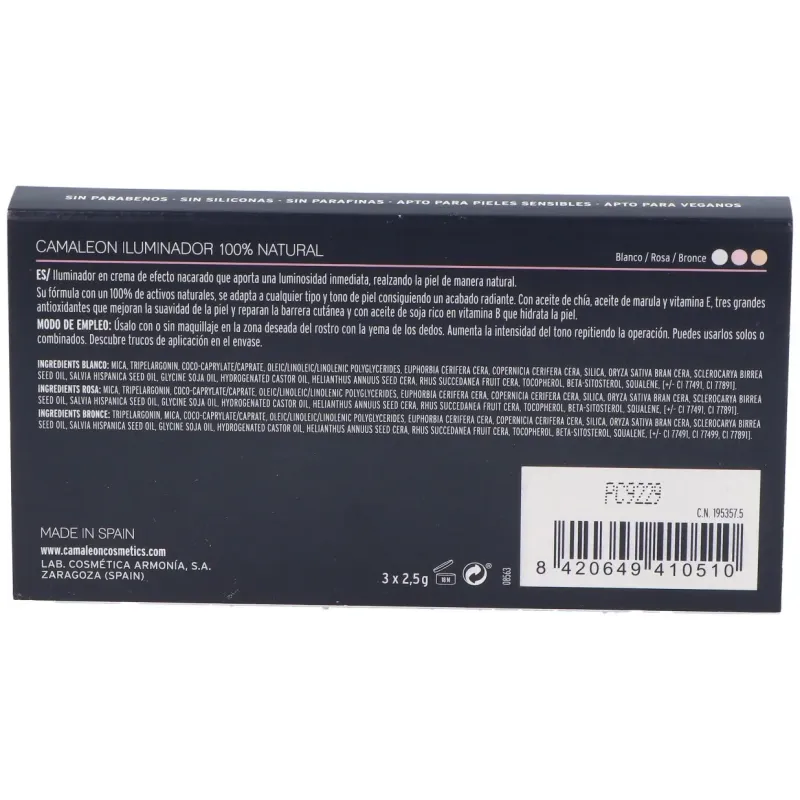Camaleon iluminador 100% natural crema paleta 3 colores | Farmacia Barata Camaleon iluminador 100% natural crema paleta 3 colores | Farmacia Barata