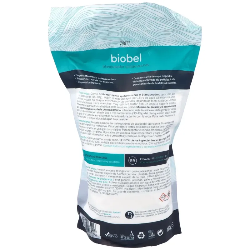 Blanqueador para ropa ecologico 1kg. | Farmacia Barata