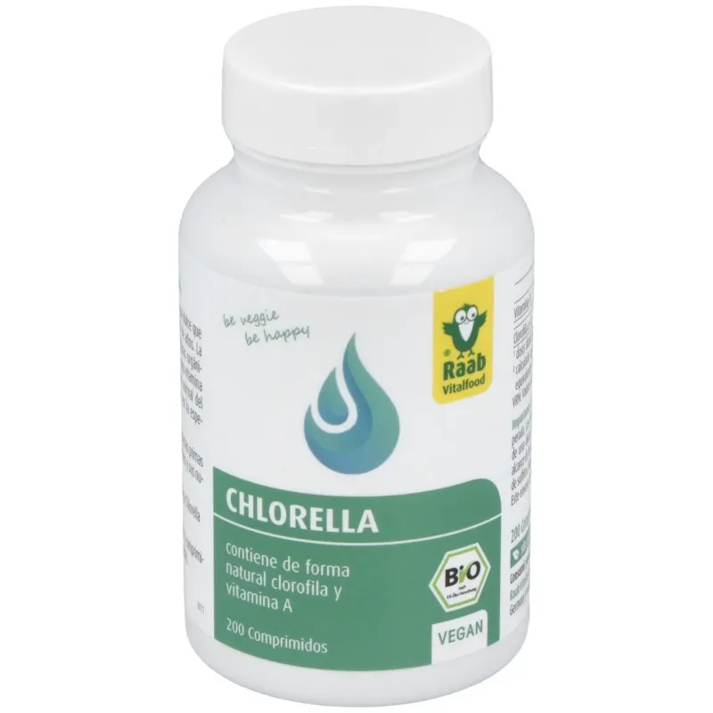 Raab vitalfood chlorella ecológica 200 comp | Farmacia Barata