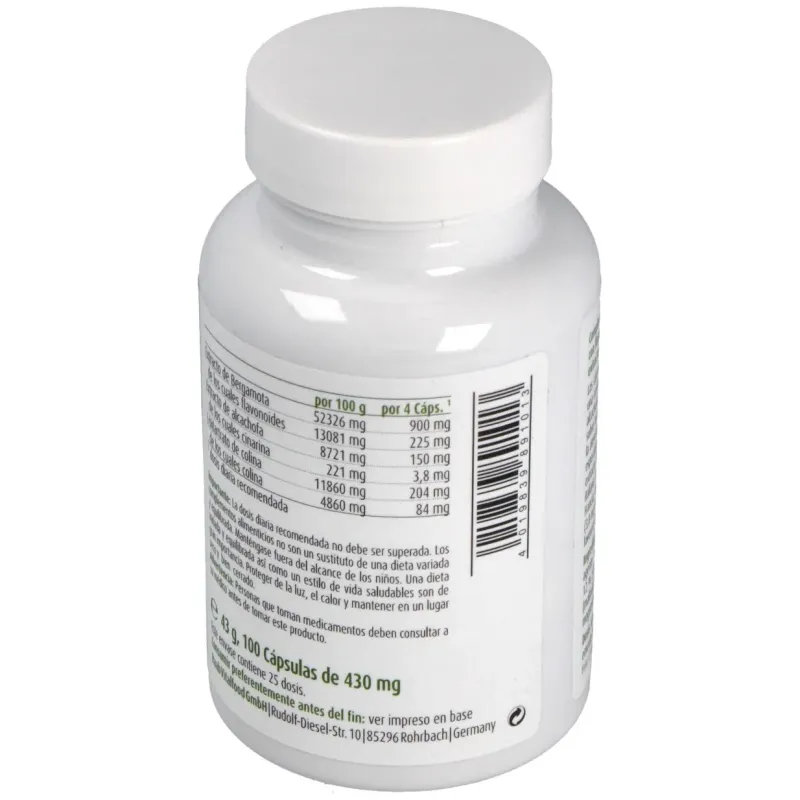 Raab vitalfood bergamota-alcachofa 100caps | Farmacia Barata