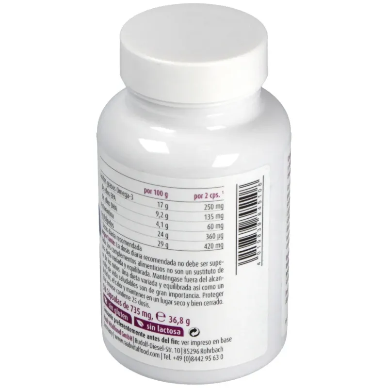 Raab vitalfood aceite krill forte 50caps | Farmacia Barata