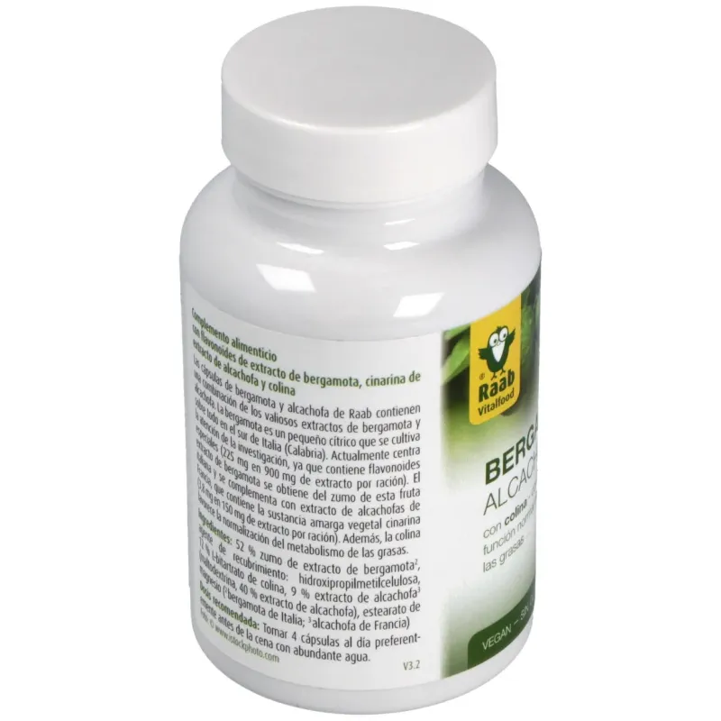 Raab vitalfood bergamota-alcachofa 100caps | Farmacia Barata