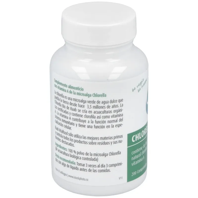 Raab vitalfood chlorella ecológica 200 comp | Farmacia Barata