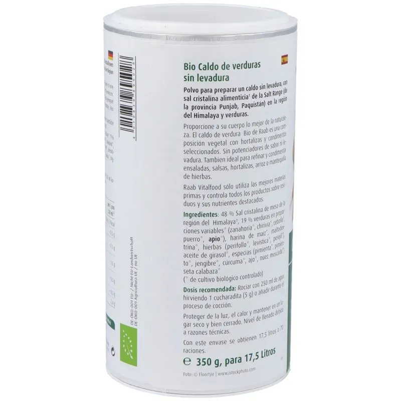 Raab vitalfood caldo de verduras sin levadura bote bio 350g | Farmacia Barata