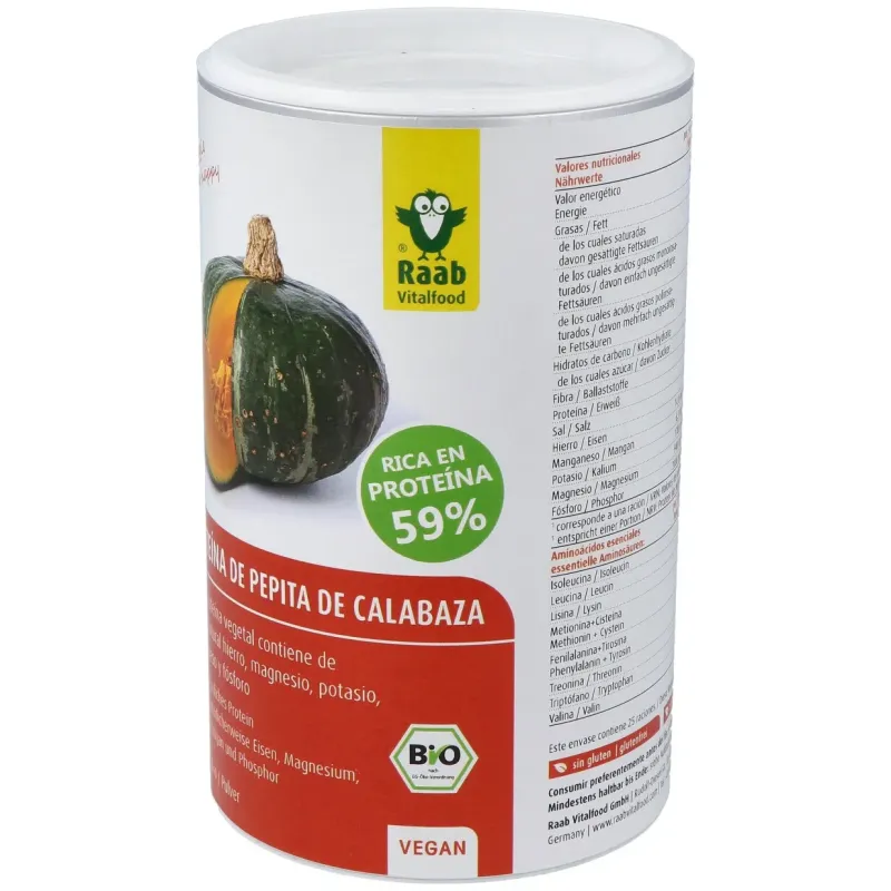 Raab vitalfood proteina de pepita calabaza bio 500g | Farmacia Barata