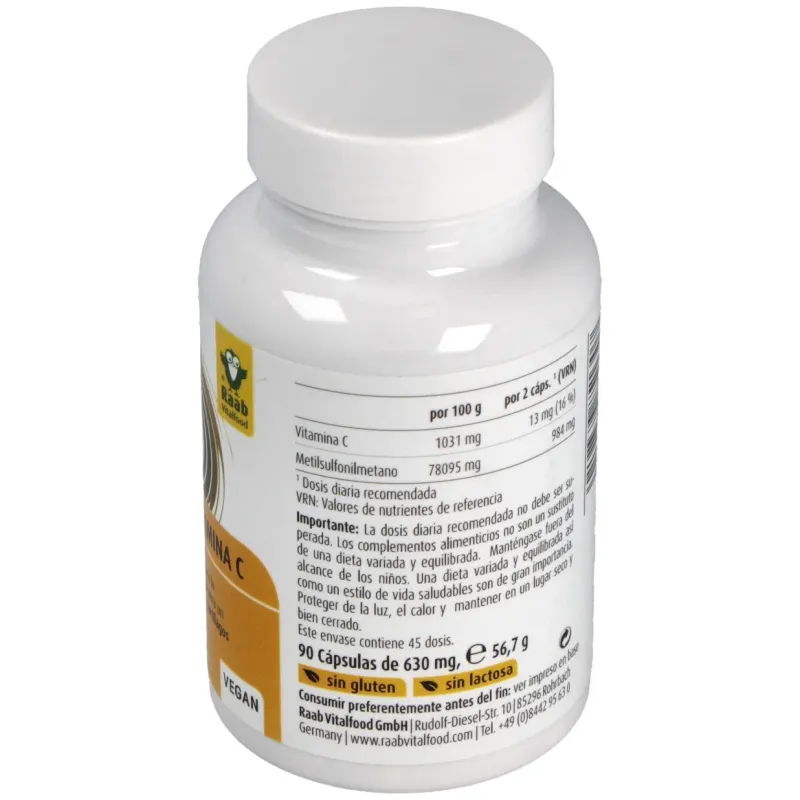 Raab vitalfood msm con vitamina c 90caps | Farmacia Barata