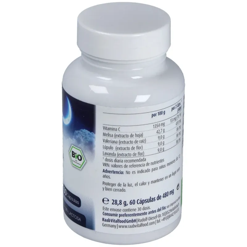 Raab vitalfood melisa valeriana lupulo 60caps | Farmacia Barata