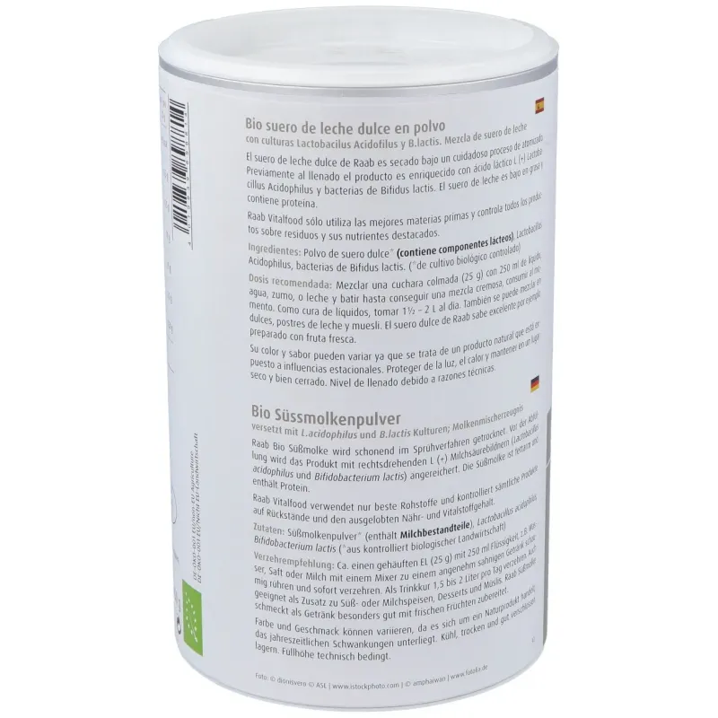 Raab vitalfood suero de leche dulce natural polvo 450g | Farmacia Barata