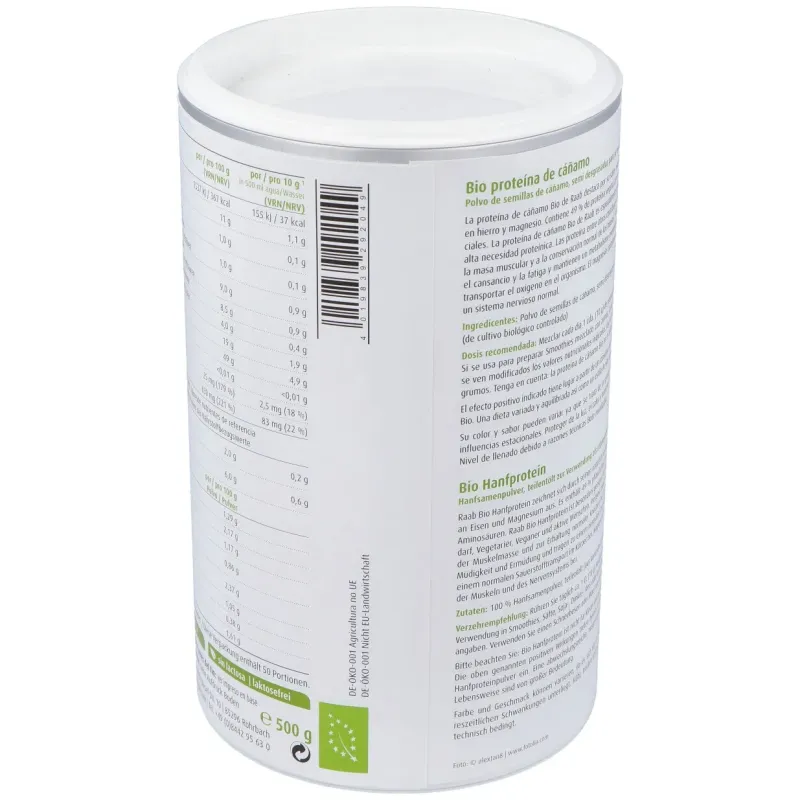 Proteina de cañamo natural 500gr. bio | Farmacia Barata