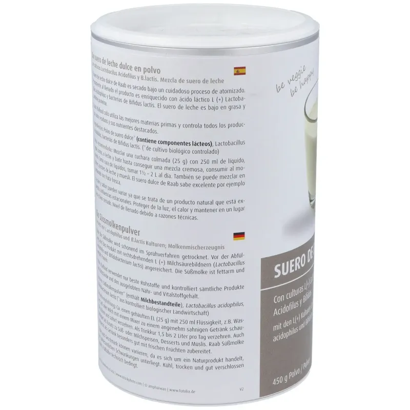 Raab vitalfood suero de leche dulce natural polvo 450g | Farmacia Barata