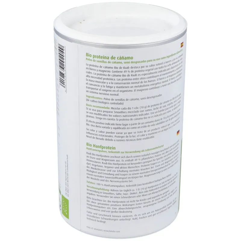 Proteina de cañamo natural 500gr. bio | Farmacia Barata