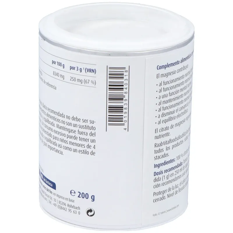 Citrato de magnesio polvo 200gr. | Farmacia Barata