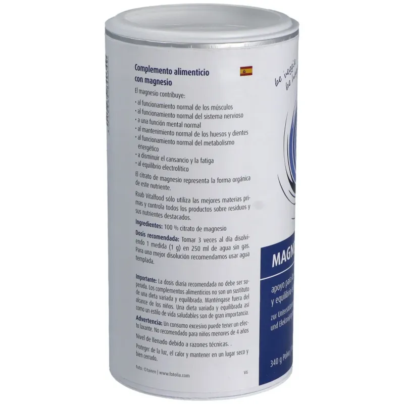 Raab vitalfood citrato de magnesio polvo 340g | Farmacia Barata