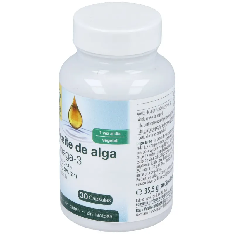Raab vitalfood aceite de alga omega 3 1183mg 30caps | Farmacia Barata