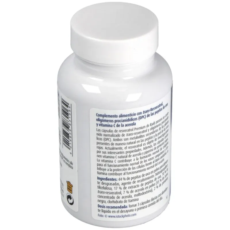 Raab vitalfood resveratrol con opc 90caps | Farmacia Barata