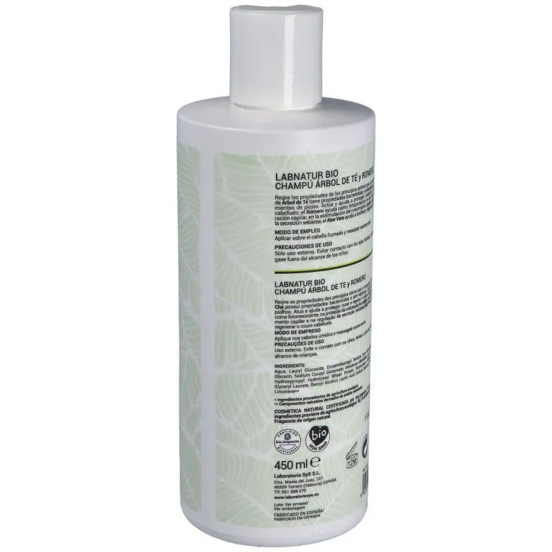 Labnatur bio champú árbol del té y romero 450ml | Farmacia Barata