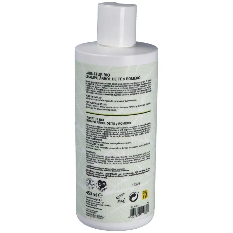 Labnatur bio champú árbol del té y romero 450ml | Farmacia Barata
