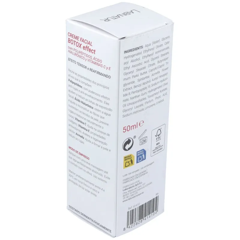 Crema facial botox efecto tensor 50ml. labnatur | Farmacia Barata